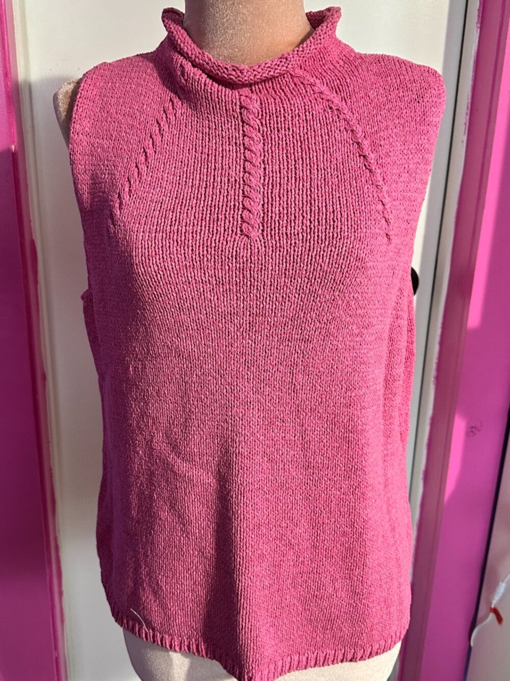 Vintage Marisa Christina Pink Sleeveless Sweater Vest XL